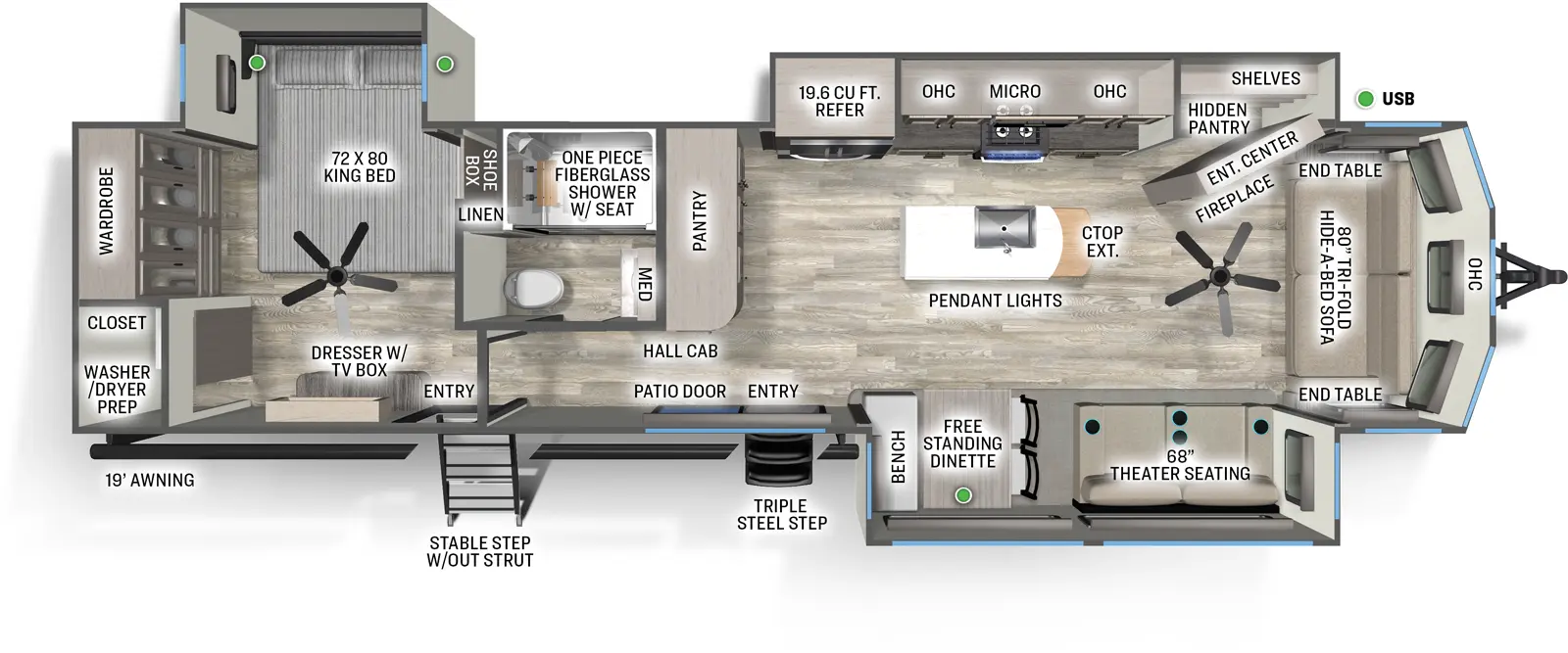 Sandpiper Destination 401FLX Floorplan